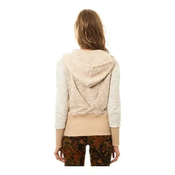 Jack BB Dakota medium Hachi French Terry asymmetrical zip up beige hoodie​​​​​ - Picture 2 of 7